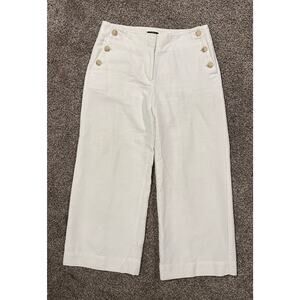 Ann Taylor Loft The Wide Leg Crop Pants Button Pockets Preppy Women’s Size 2